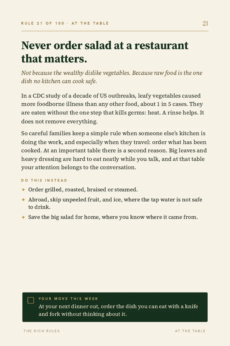Rule 21, At the Table